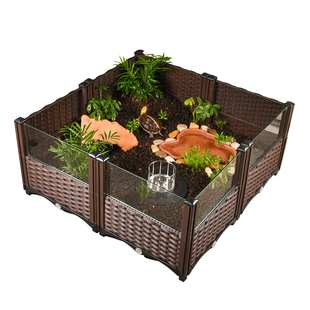 黄缘龟造景饲养箱半水龟生态绿植专用缸安缘龟带水盆躲避洞超大缸