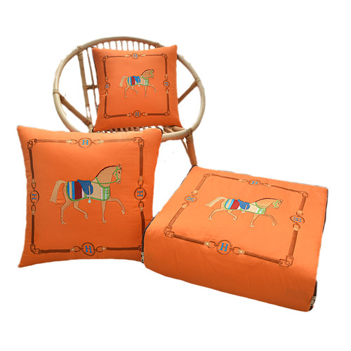 高档全棉两用抱枕被轻奢沙发靠垫二合一办公室汽车午休折叠枕头被