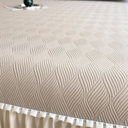 A类中分子PE凉感冰豆豆凉席三件套纯色可水洗花边床盖床裙空调席