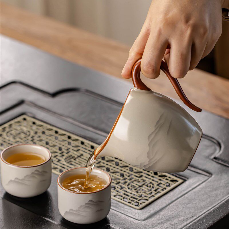 瓷牌茗整套汝窑功夫茶具2025新款家用办公高档茶盘茶杯陶瓷泡茶器