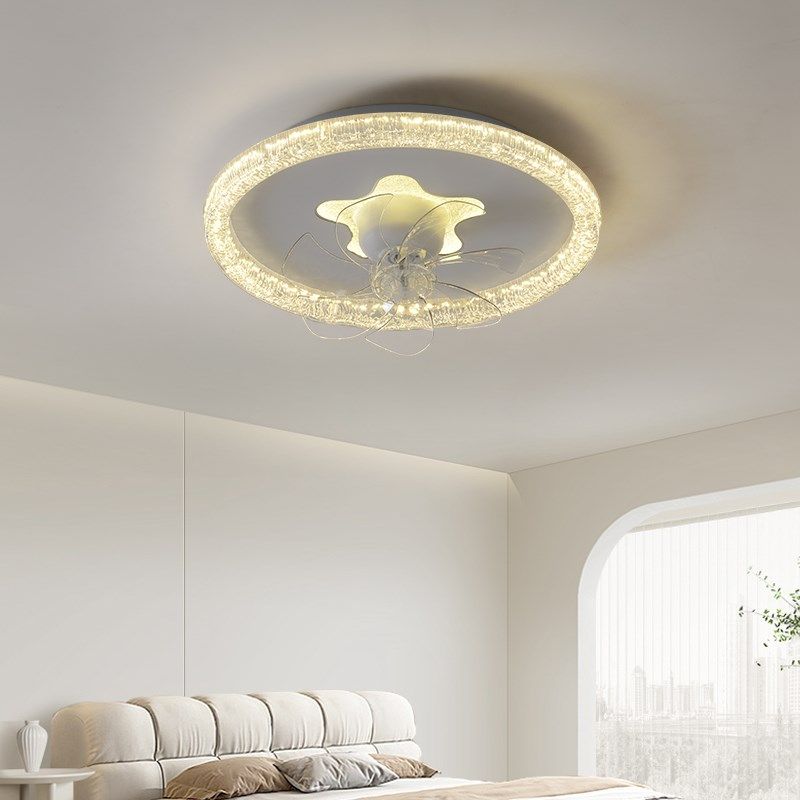 卧室风扇吸顶灯360度摇头2025新款静音变频小爱智能简约风扇灯