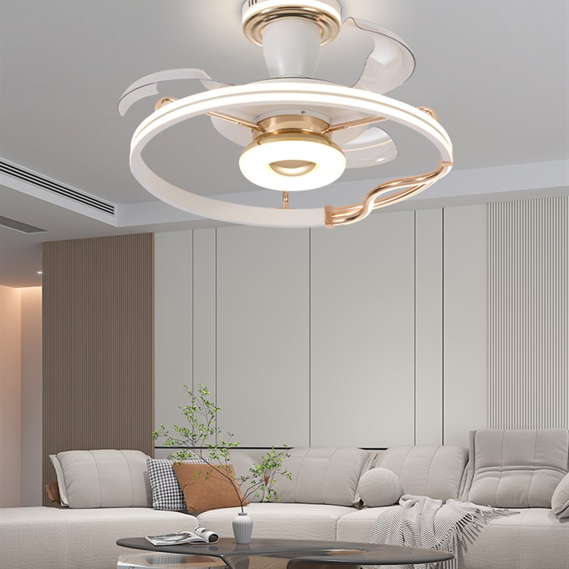 斯堪的纳维亚风扇灯2025新款吊扇吊顶隐形家居L客厅餐厅卧室集成