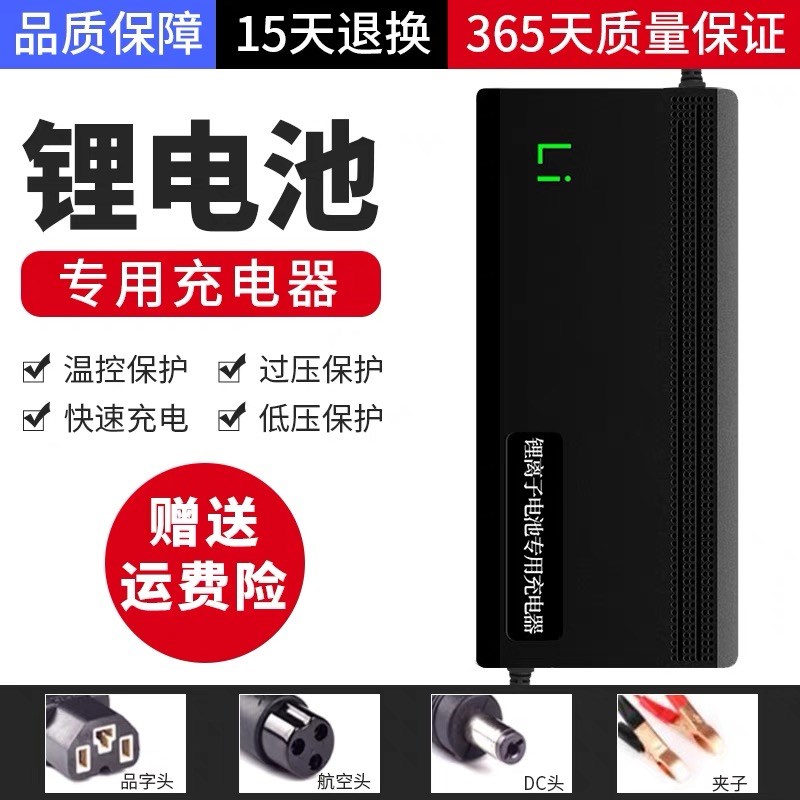 适用台铃a电动车锂电池充电器48V2A代驾车54.6V锂离子电瓶电车原