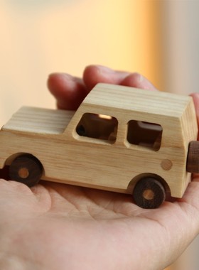雨木实木小汽车摆件 SUV 小轿车木质玩具车饰品摆件 玩具车礼物