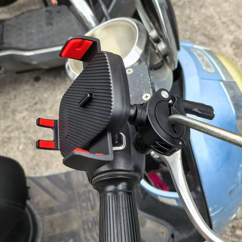 电动车手机支架免拆后视镜款折叠屏大摄像头可拍摄防震导航手机夹