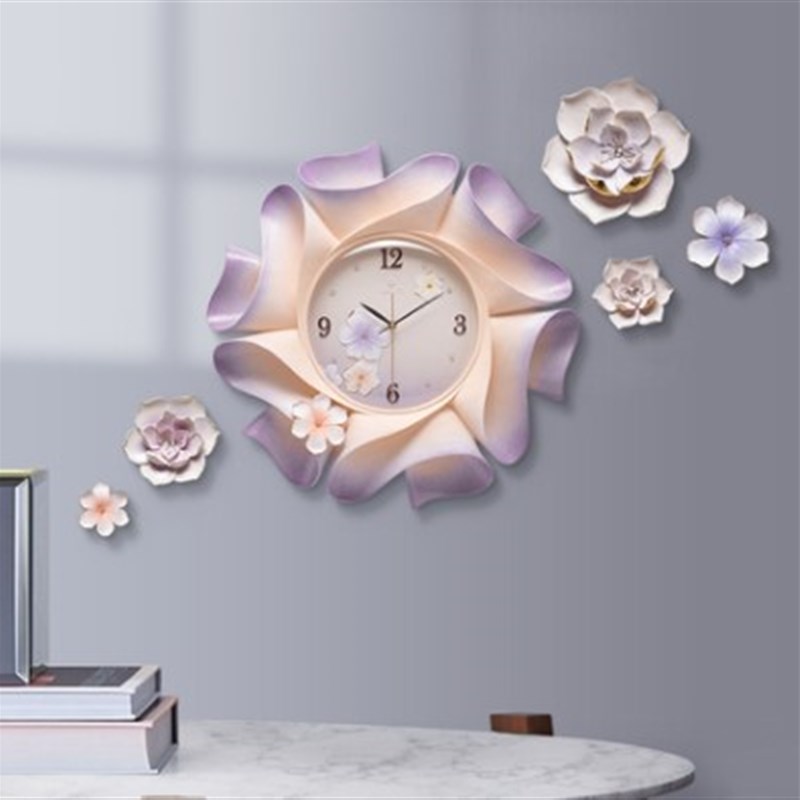 挂钟现代简约创意钟表客厅餐厅轻奢浮雕装饰家用时钟高级感壁钟