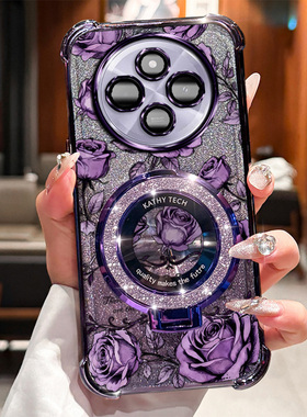 印度POCOC67手机壳pococ67印度版全包防摔高级感闪粉支架玫瑰印花四角气囊极简线条无logo奢感爆款高端网红壳