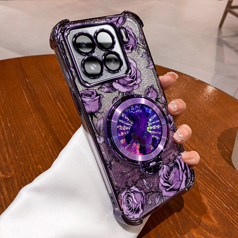 小米15Pro手机壳Xiaomi15pro玫瑰印花马上有钱支架新年款国风国潮全包防摔软边框电镀边框网红轻奢高端防刮套,3C数码配件,手机保护套/壳,淘宝优惠券,粉丝福利购,淘宝优惠卷