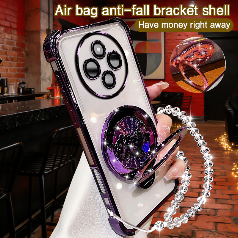 小米pocom7手机壳新年款全包电镀磁吸支架高级感小米POCOM7马上有钱男女通用防刮防摔轻薄简约个性创意保护套