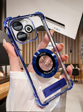 适用INFINIX SPARK 20跨境手机壳SPARK 20C国外型号手机壳电镀全包保护高透HOT40I手机壳磁吸支架气囊壳