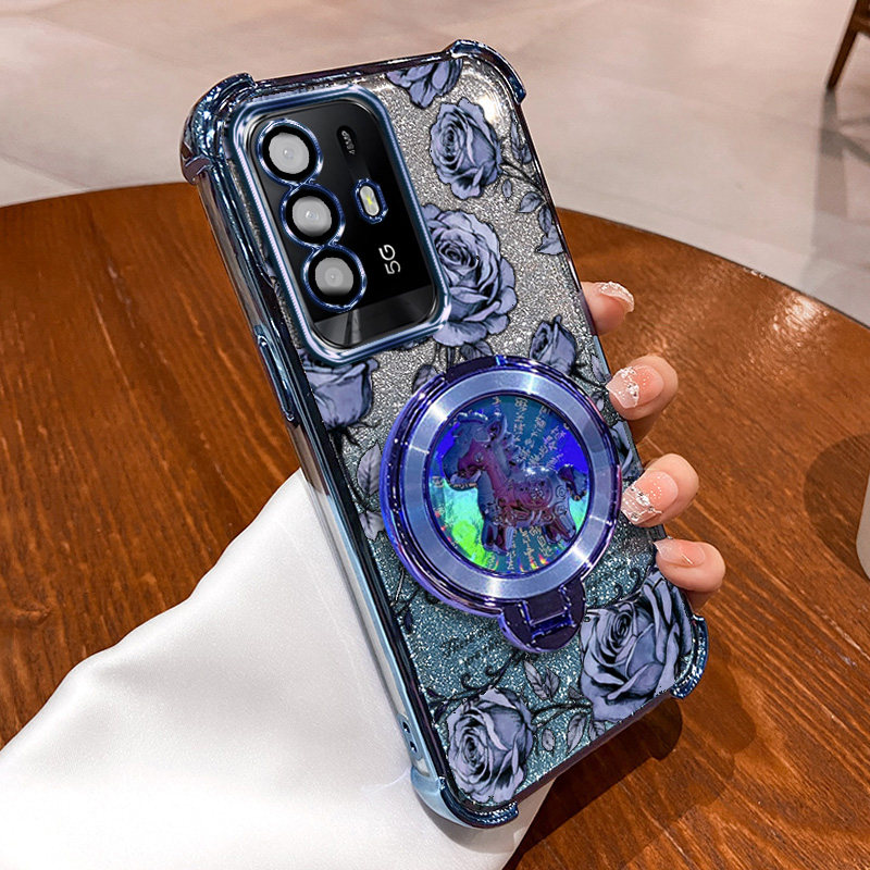 OPPORENO6Z新年款玫瑰印花手机壳opporeno6z马上有钱支架国风国潮全包防摔软边框防摔气囊镜头全包多巴胺色系,3C数码配件,手机保护套/壳,淘宝优惠券,粉丝福利购,淘宝优惠卷