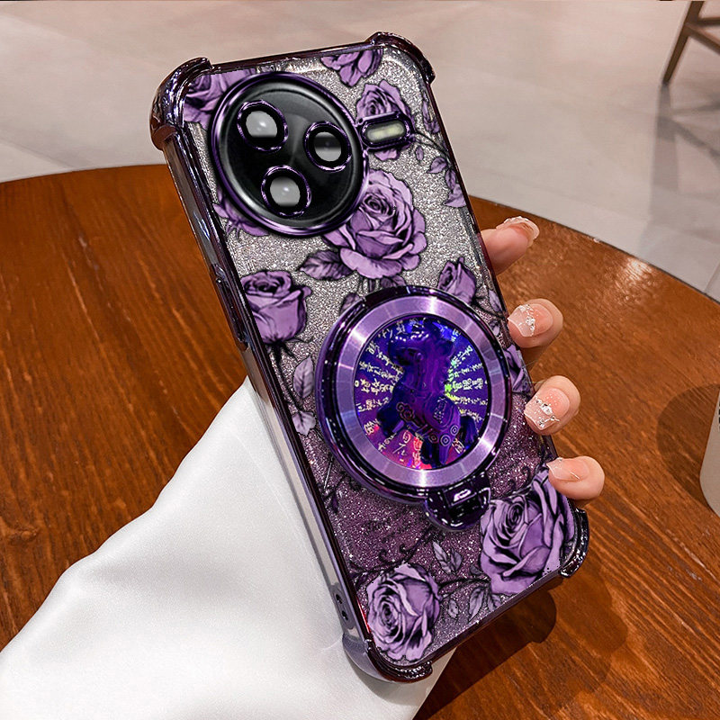 POCOF7ULTRA新年款玫瑰印花手机壳pocof7ultra旋转陀螺支架国风国潮软边框镜头全包按键精准闪粉渐变ins风,3C数码配件,手机保护套/壳,淘宝优惠券,粉丝福利购,淘宝优惠卷