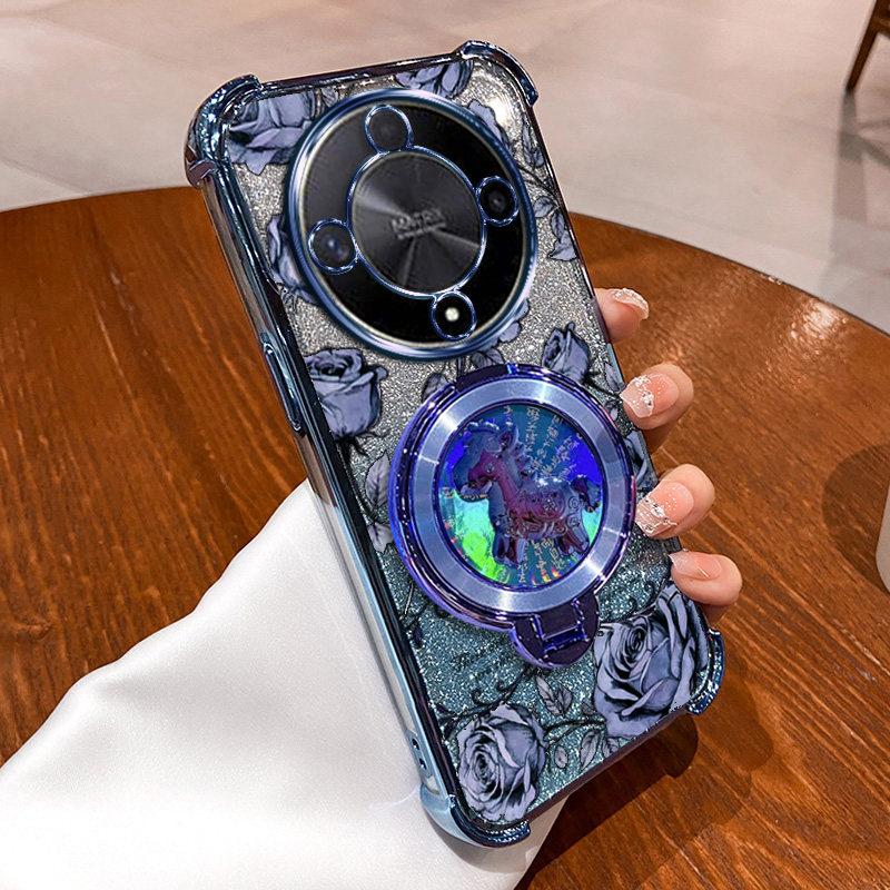 荣耀magic6lite手机壳honormagic6lite玫瑰印花旋转陀螺支架新年款国风国潮气囊镜头全包闪粉渐变ins风高级壳,3C数码配件,手机保护套/壳,淘宝优惠券,粉丝福利购,淘宝优惠卷