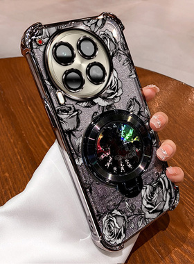 传音TecnoCamon30Pro手机壳tecnocamon30pro玫瑰印花马上有钱支架新年款国风国潮防摔气囊闪粉渐变复古多色壳