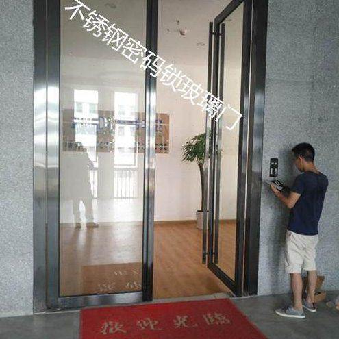 深圳福田玻璃门办公室店铺商场玻璃门玻璃隔墙更换地弹簧密码锁