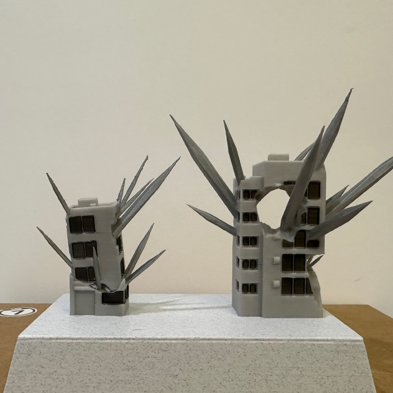 3d打印奥特曼战损楼房模型成品
