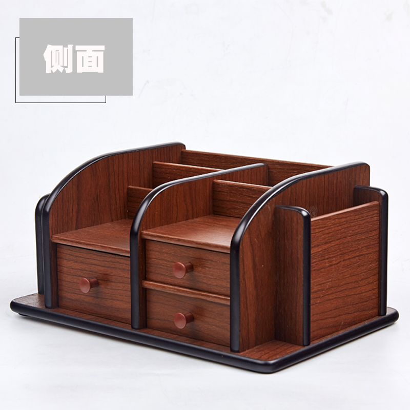 经典木质多功能笔筒桌面办公用组合遥控器化妆品手机收纳盒纪念品