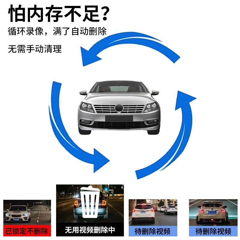 车载隐藏式行车记录仪wifi4K免走线汽车高清不接线通用2025新款型