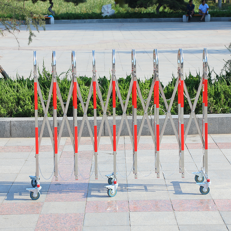 不锈钢伸缩围栏可移动折叠护栏幼儿园围挡安全施工活动隔离防护栏