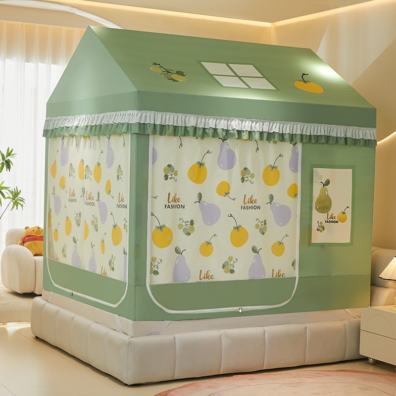 A类小房子房屋造型蚊帐3开门儿童蒙古包防摔城堡遮光防摔回底蚊帐