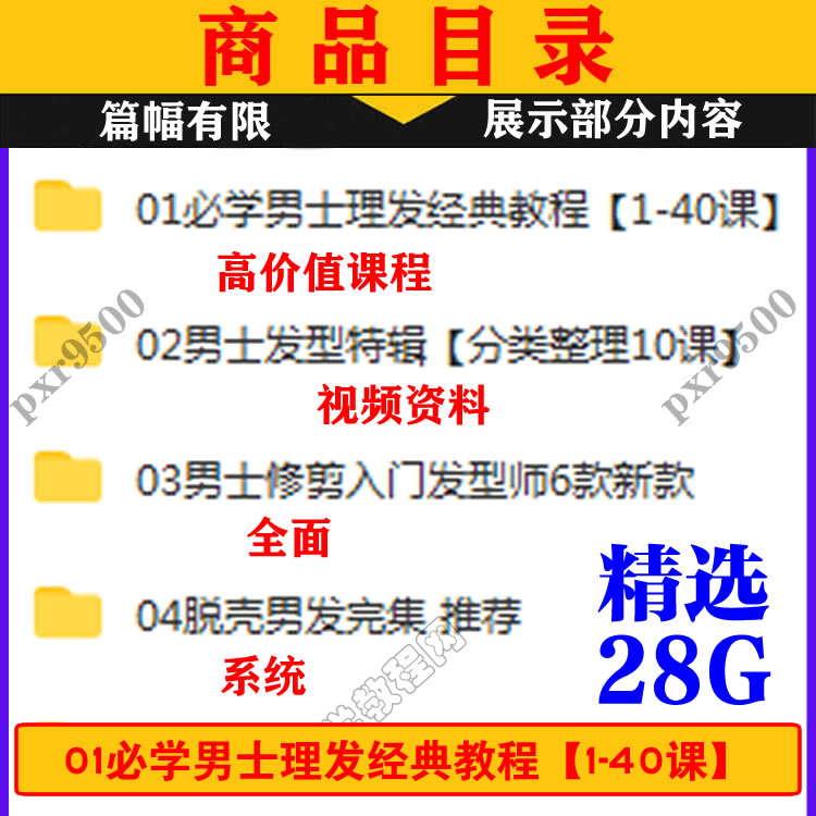 男士理髲剪发技术教程U盘自学习影片女士烫染洗剪吹培训染发造型