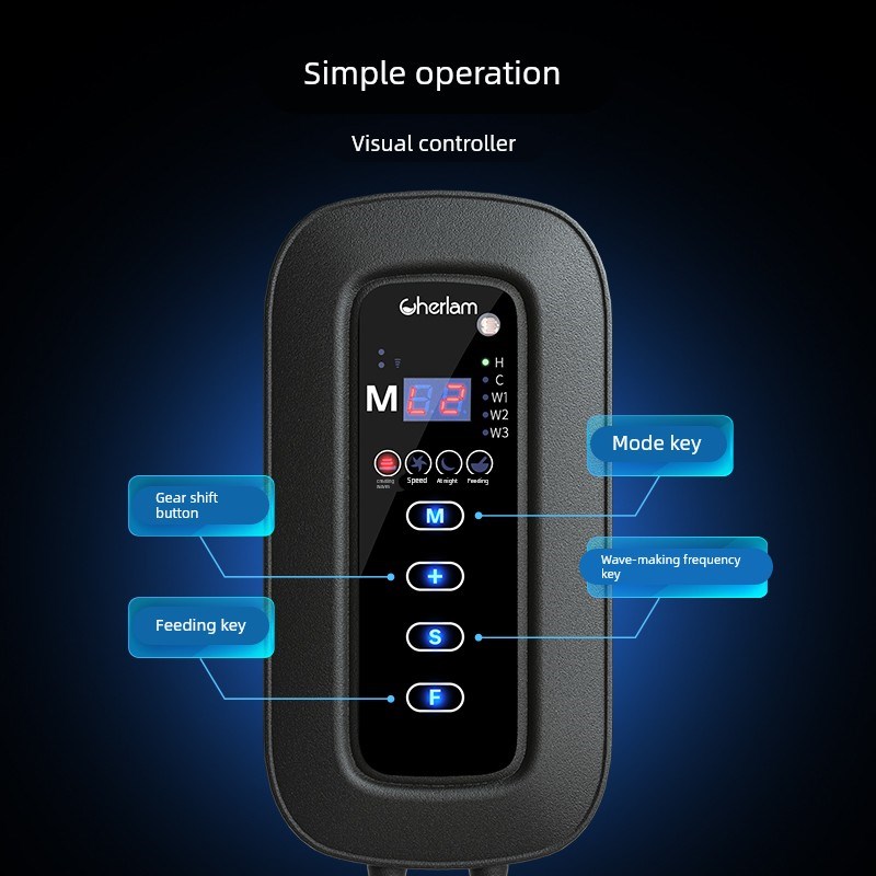 彻朗AI造浪泵鱼缸超静音变频横流环流小型L淡海水吹粪打浪器造流