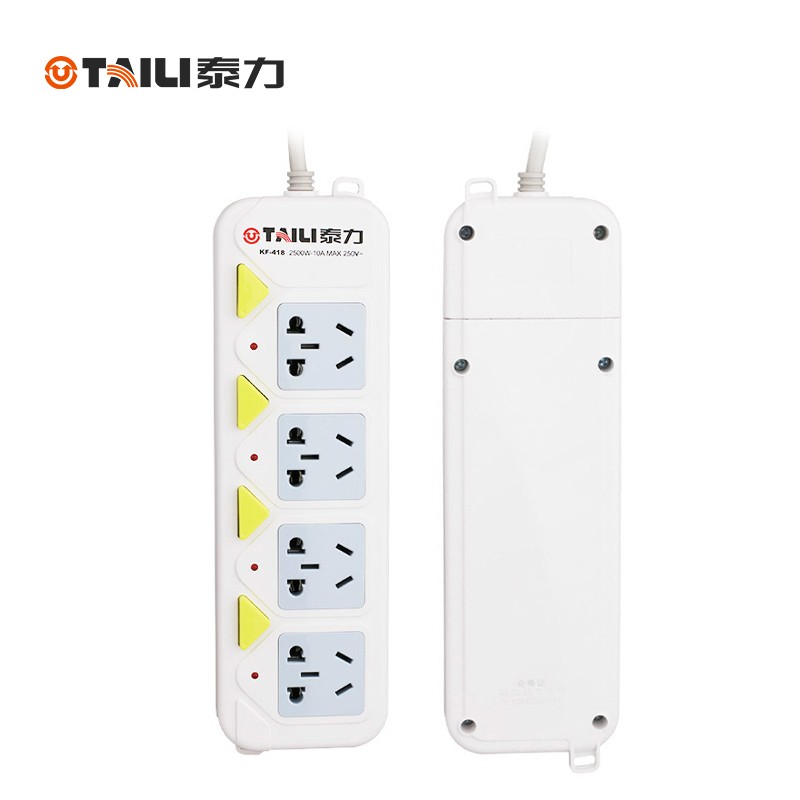 泰力大功率排插 10A转16A空调插座带独立开关16安插V排接线板 插