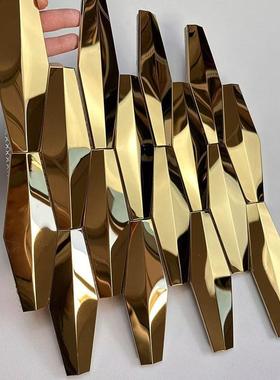 不锈钢马赛克金属六角d立体瓷砖背景墙ktv装修材料八角砖tiles