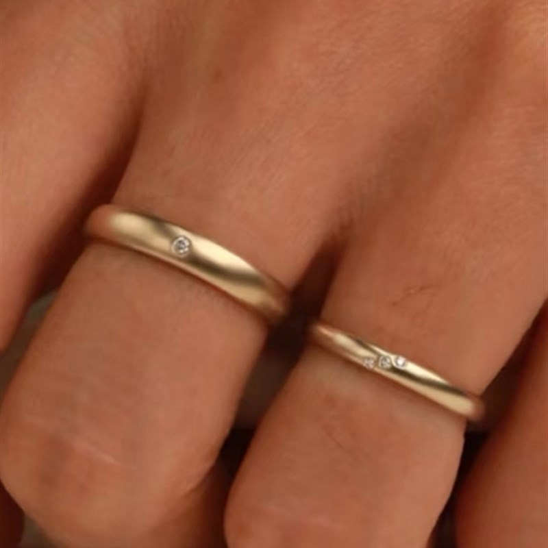 Mr. Z 9i25银栽培钻石磨砂覆古风格情侣戒指日常佩戴建议订婚戒指