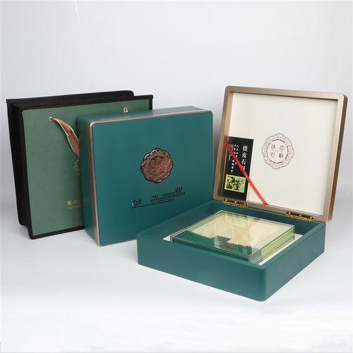 250克500克高档铁皮石斛包装盒正方烤漆绿色石斛礼品盒空盒子