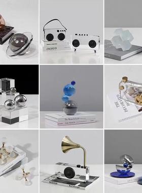 现代简约创意轻奢水晶工艺品摆件客厅电视柜售楼部酒店家居装饰品