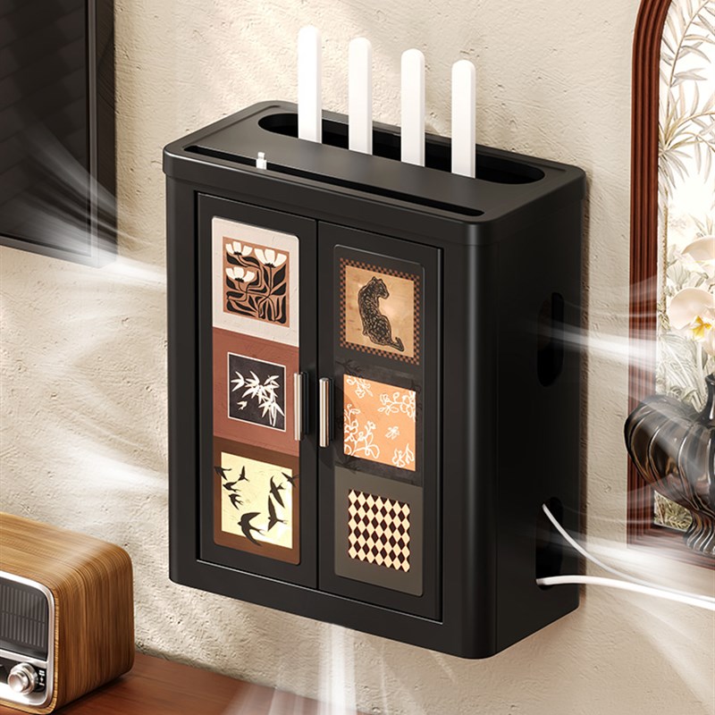 Wifi路由器收纳箱光猫机顶盒电视柜放置架线插件安排集线器插件盒