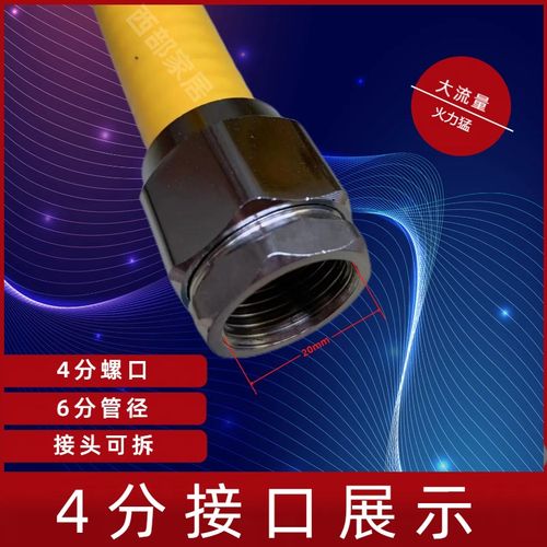 加厚型壁挂炉专用6分变4分燃气管波纹管304不锈钢防爆软管DN20*15