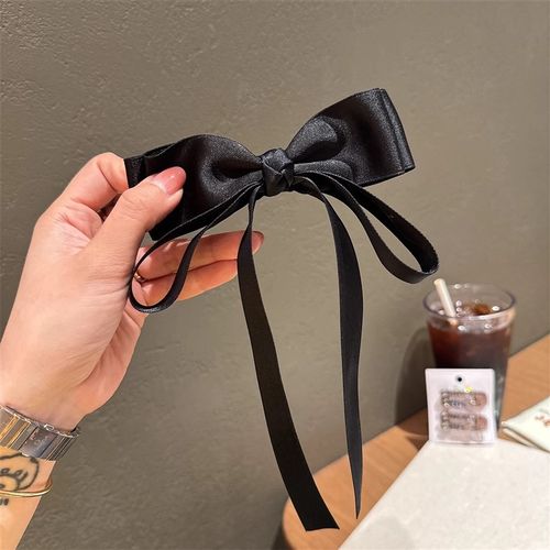 韩国复古蝴蝶结飘带发夹女2025年新款爆款弹簧夹高级感低马尾发饰