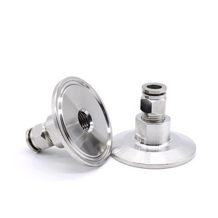 304卫生级快装 4快速皮接PC 气管快插软管卡箍不锈钢卡箍接头NPT1