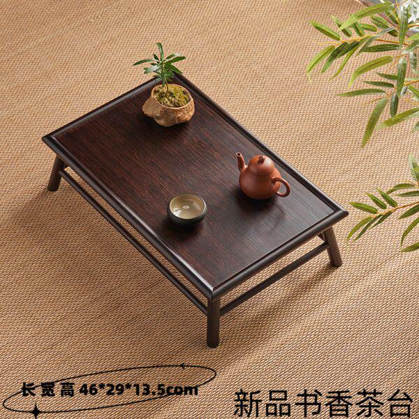 新中式楠竹榻榻米飘窗茶桌摆放小型禅意简约炕桌喝茶矮桌收纳物架