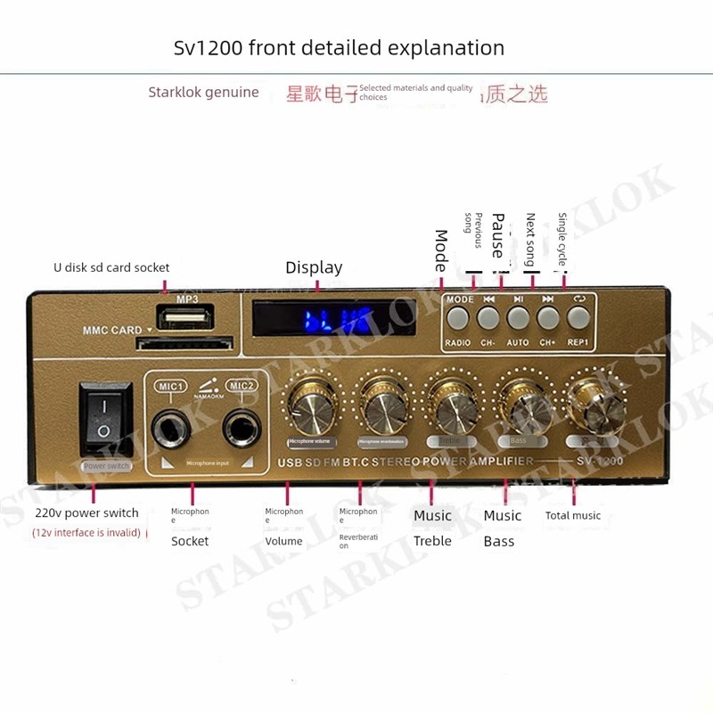 新升级的大功率迷你蓝牙功率放大器无损12V插拔卡U盘无线电放大器