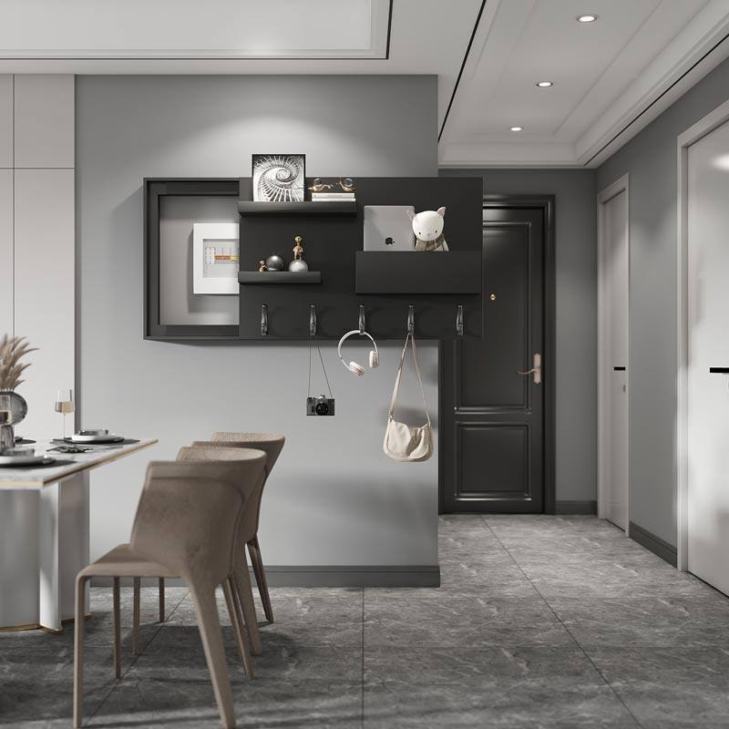 创意多功能电闸盒置物架电表箱装饰画新中式轻奢实木配电箱遮挡