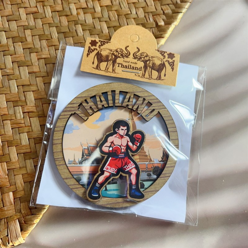 泰国小象特色木质边框冰箱贴彩色贴纸创意装饰嘟嘟车泰拳新品包邮