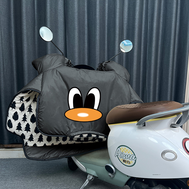 法兰绒电动车挡风被冬季加绒加厚小型车电瓶机车防风罩2023新款