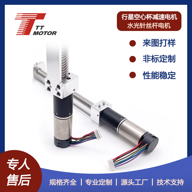 专业厂家大推力推杆伸缩减速电机带编码器12v直流空心杯减速电机