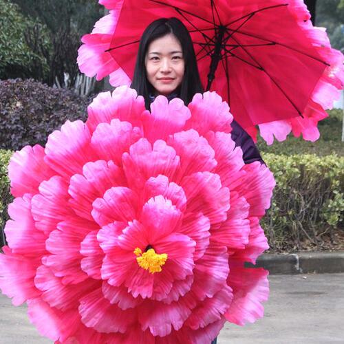 牡丹花伞舞蹈道具舞台演出伞牡丹花晚会手花开幕表演手拿花花伞