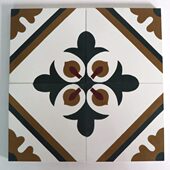 绿色高档别墅花园室内阳台阳光房民宿耐磨防滑防潮复古手工小花砖