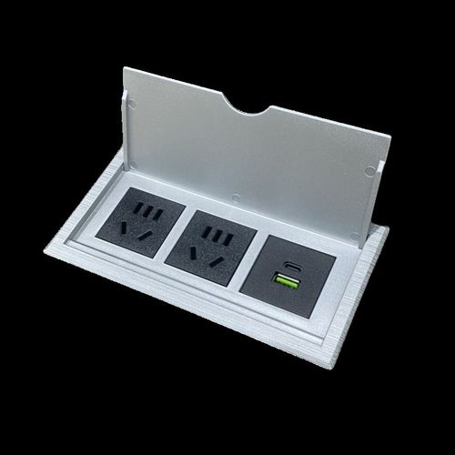 嵌入式桌面插座办公桌电脑桌翻盖电源接线板会议桌隐藏内嵌式插排