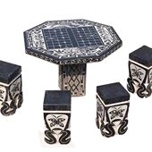 石桌子石头圆桌石凳子椅子棋盘嘉祥石雕青石雕刻公园庭院室内摆件