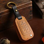 双缝线别克折叠车钥匙套胖头鱼折叠车钥匙专用手工真皮保护壳扣包