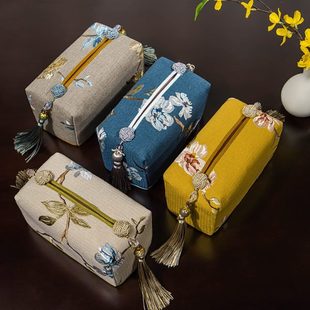 棉麻纸巾盒车载欧式 中式 布艺抽纸盒袋家用客厅创意轻奢ins纸巾套