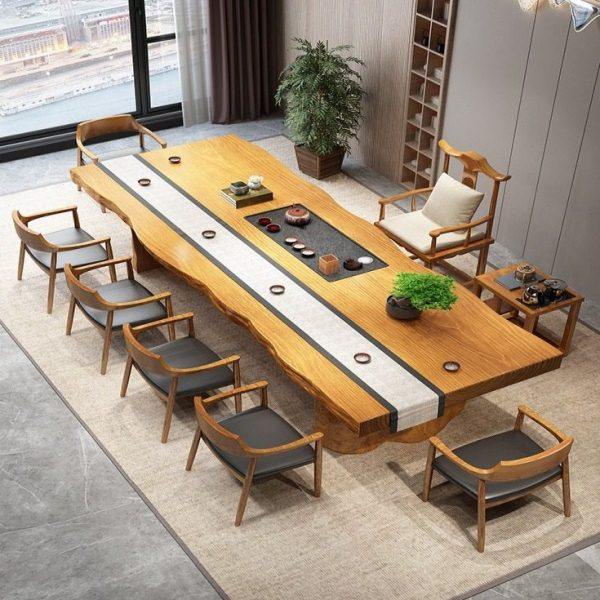 新中式实木茶桌茶台家用公茶桌椅组合原木大板茶桌乌金石茶台,商业/办公家具,茶台/茶桌,淘宝优惠券,粉丝福利购,淘宝优惠卷