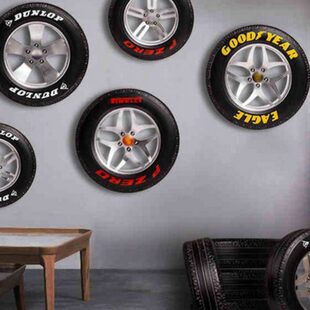 工业风轮胎壁挂 网吧酒吧KTV汽车行会所墙面装修饰品墙壁铁艺挂件