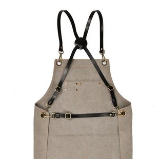 围裙专用背带 皮革肩带 真皮交叉挂脖带子 复古围裙配件定制LOGO